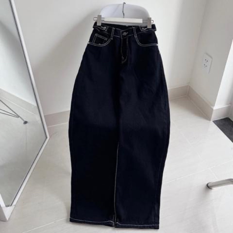 [sẵn ] Quần Jean Nữ Ống Suông BASIC PQK 3 Màu