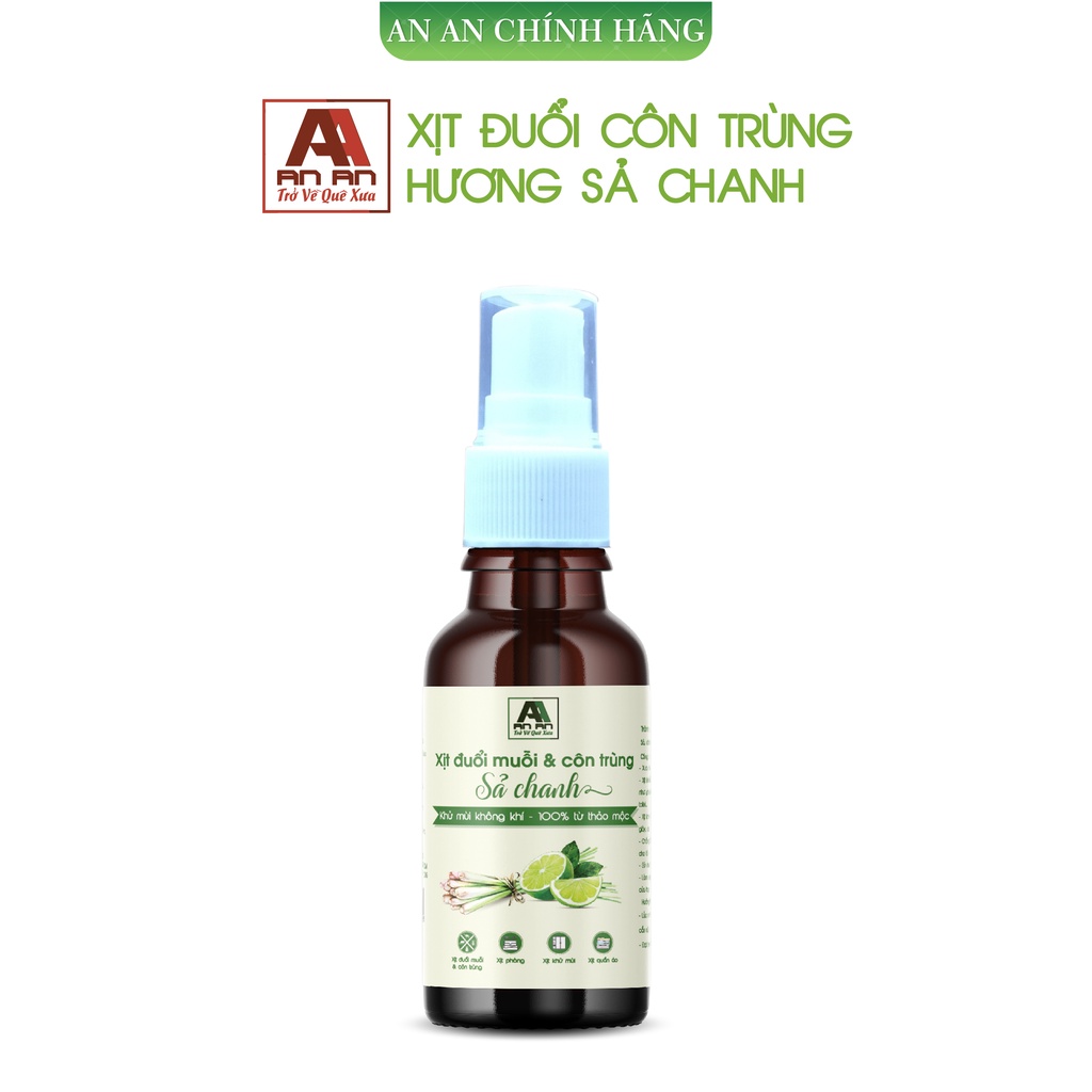 Xịt Tinh Dầu Đuổi Muỗi &amp; Côn Trùng Tinh chất Sả Chanh 50ml AN AN AVE06