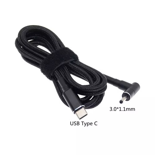 Dây cáp sạc PD 100W USB Type C sang DC DC DC 3.0x1.1mm / 3.0*1.1mm chuyên dụng cho laptop Acer Asus Samsung