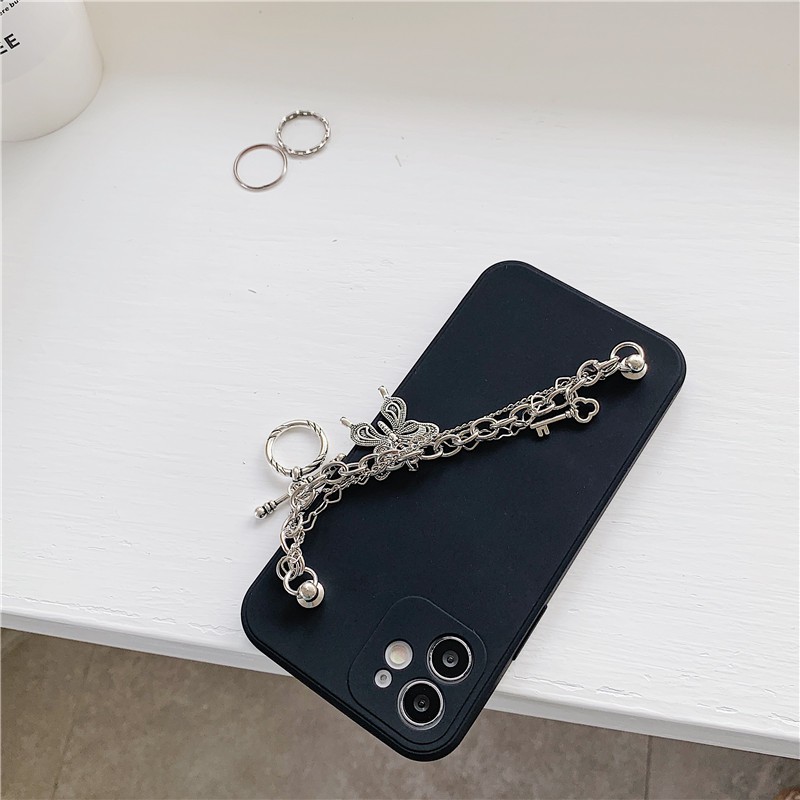 Ốp Điện Thoại Tpu Họa Tiết Bươm Bướm Phối Dây Xích Cho Iphone 12 11 Pro Xs Max Xr 7 8 Plus Se2 | BigBuy360 - bigbuy360.vn
