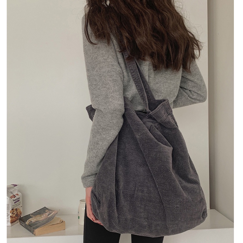 Túi tote nữ,Túi tote Nhung tăm, Phong cách Ulzzang, ảnh thật shop chụp