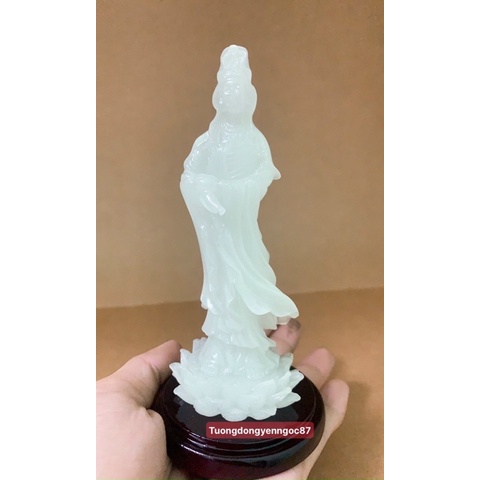 Tượng quan âm dạ quang đứng 13 cm