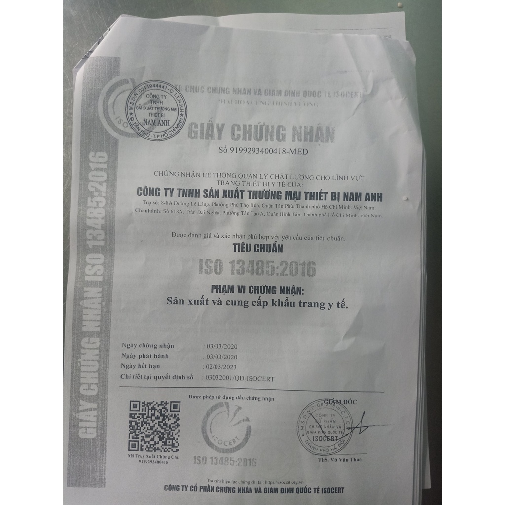 Khẩu trang y tế 4 lớp kháng khuẩn Famapro Nam Anh hộp 50 cái