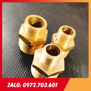 Nối 2 đầu ren ngoài, kép thau, nối ren thau, ren kép chất liệu đồng thau