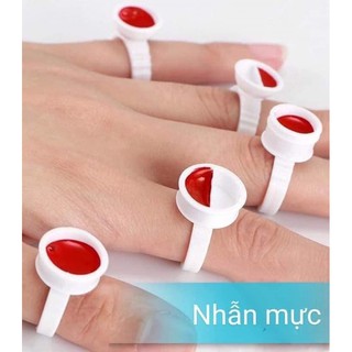 Nhẫn nhựa đựng mực xăm, sáp điêu khắc,(100 CÁI )