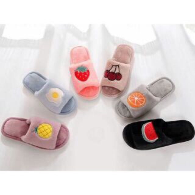 Dép lông hoa quả , dép đi trong nhà