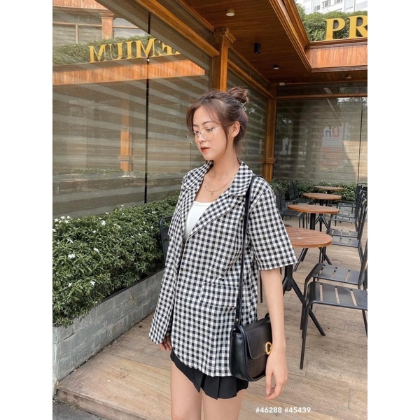 [RÁCH STORE] Áo Vest 2 nút túi nắp tay ngắn (1215)