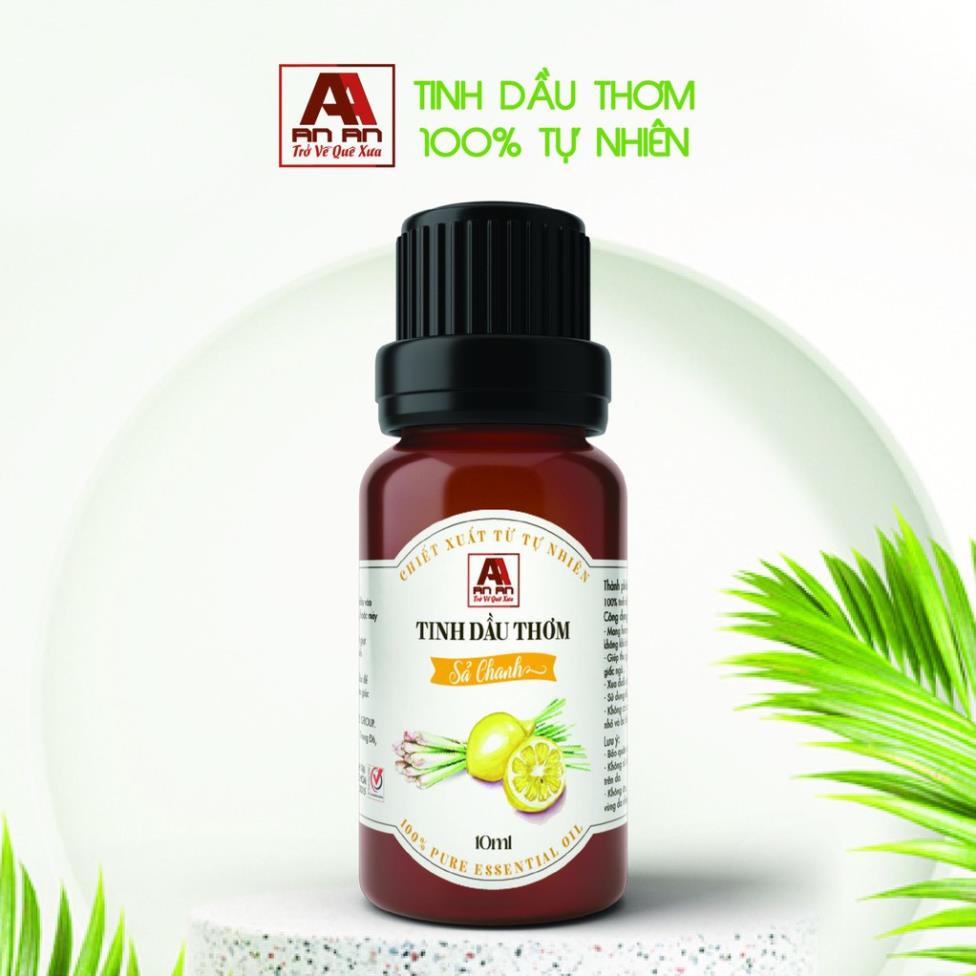 Tinh dầu Sả chanh AN AN  thơm phòng, đuổi muỗi 10ml / Tinh dầu thiên nhiên nguyên chất nhập khẩu Ấn Độ/ Đạt GMP - USDA