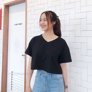 Áo thun croptop basic Zareen THU50 ĐEN