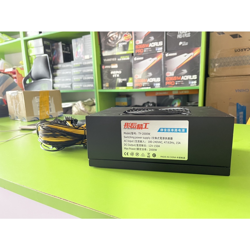 Nguồn máy tính 2000w có đủ 20 dây 6+2 pin nguồn chạy êm ru
