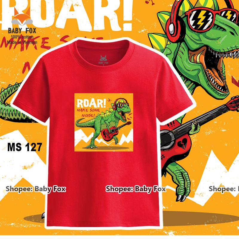 Áo thun bé trai 100% cotton loại tốt, áo phông thương hiệu BABY FOX size nhí, trung, đại  f