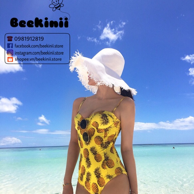 Bikini 1 Mảnh Cúp Ngực Hoạ Tiết Dứa - Đồ Bơi 1 Mảnh Cúp Ngực Nhiều Màu - Monokini Cúp Ngực Quả Dứa