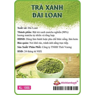Bột trà xanh đài loan 100 gr