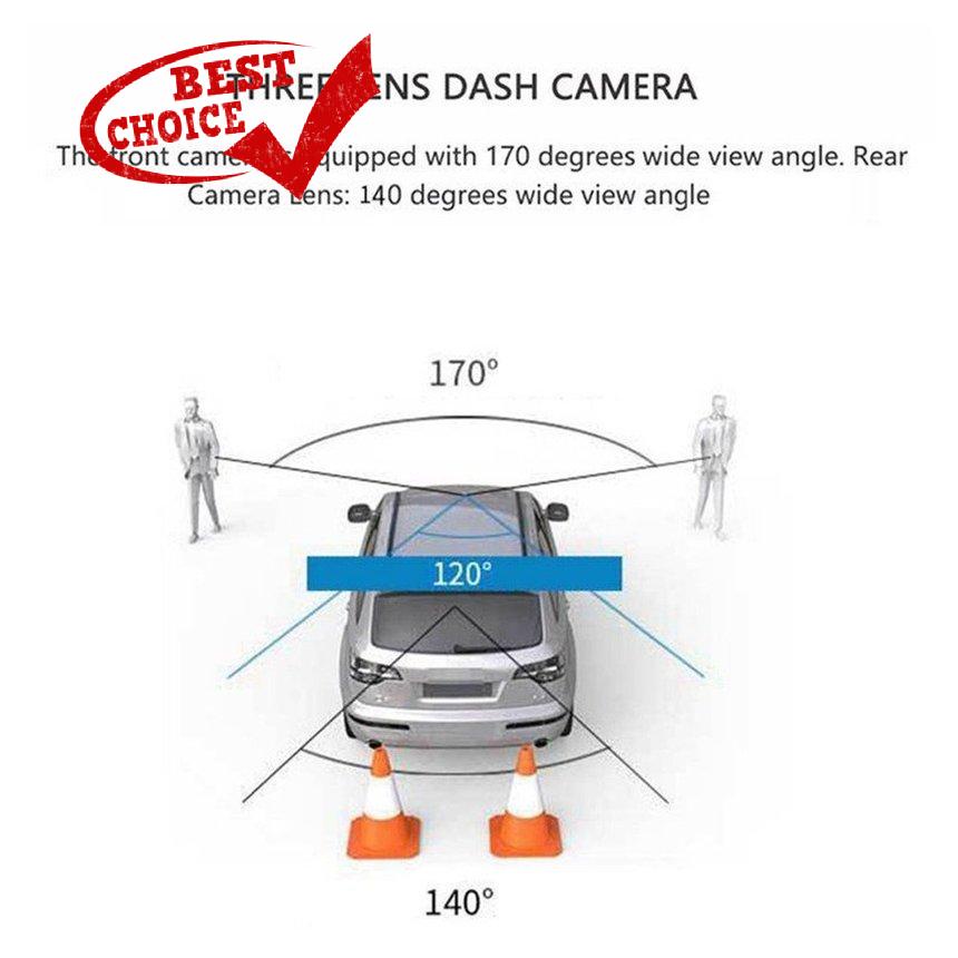 (10.7) Camera Hành Trình Car Dvr 3 / 2 Ống Kính 4.0 Inch Kèm Gương Chiếu Hậu | BigBuy360 - bigbuy360.vn