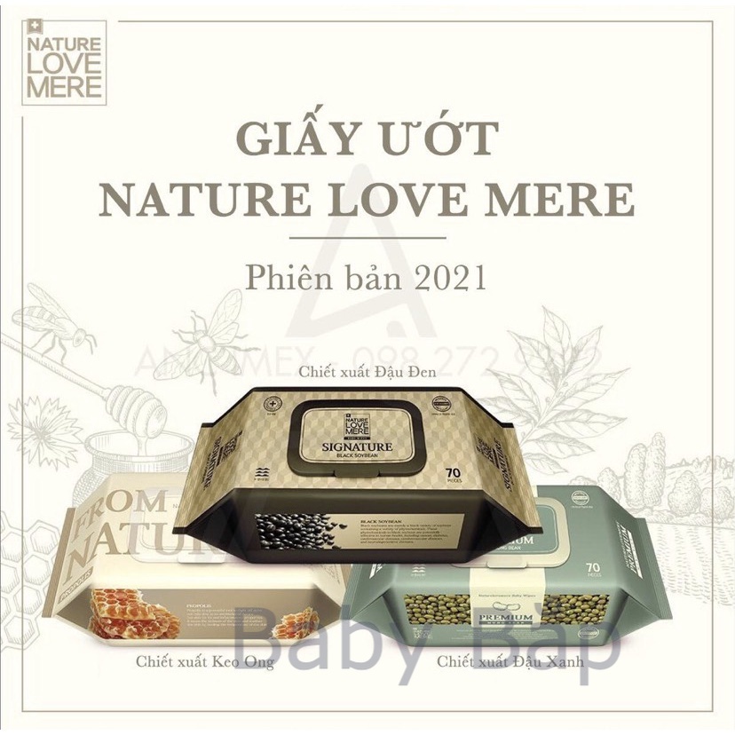 Khăn giấy ướt Nature Love Mere mẫu mới 2021