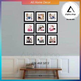 [FREE in ảnh] Bộ 9 khung ảnh vuông 30x30 treo tường trang trí nhà giá rẻ (9v30)