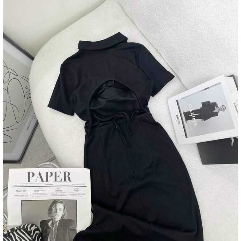 Đầm đen hở lưng Chitchitstore | BigBuy360 - bigbuy360.vn