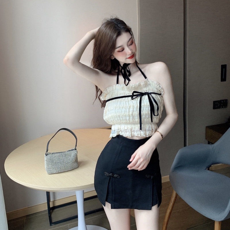 Áo Ống Không Tay Phối Ren Thời Trang Dành Cho Nữ