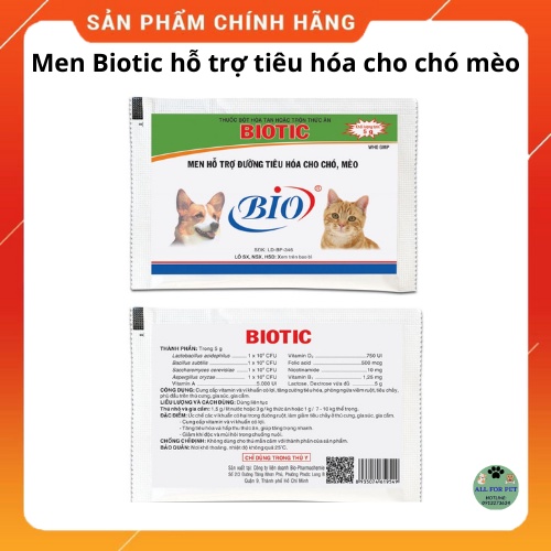 Men Biotic hỗ trợ tiêu hóa cho chó mèo gói 5g