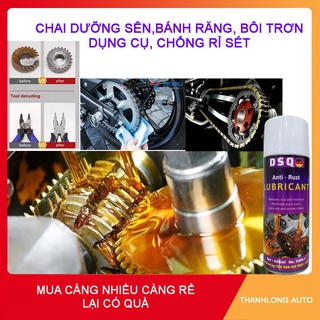 Dưỡng sên, vệ sinh sên xe máy - dầu tra xích xe đạp, chi tiết ô tô - dầu bôi trơn chống kẹt - dsq anti rust