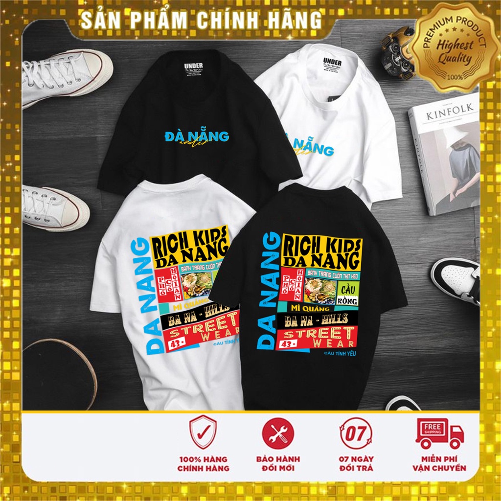 Áo Thun Đà Nẵng Unisex Áo Phông Đà Nẵng Under 100% Cotton 4 Chiều