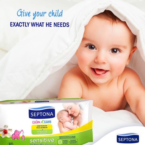 Khăn ướt cho bé SEPTONA Baby Wipes Travel dành cho da nhạy cảm 20 tờ