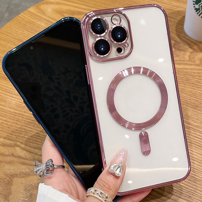 Ốp Điện Thoại iPhone 14 13 12 11 Pro max case ốp lưng điện thoại i phone 14 promax Mềm Mạ Điện Từ Tính Chống Sốc Cho ip 14 plus 13 12 11 pro max