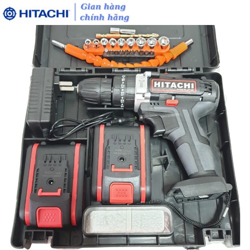 [Chính Hãng] Máy Khoan Pin Hitachi 36V 3 chức năng, 2 pin- Khoan tường, Bắt Vít Tặng bộ phụ kiện 24 chi tiết