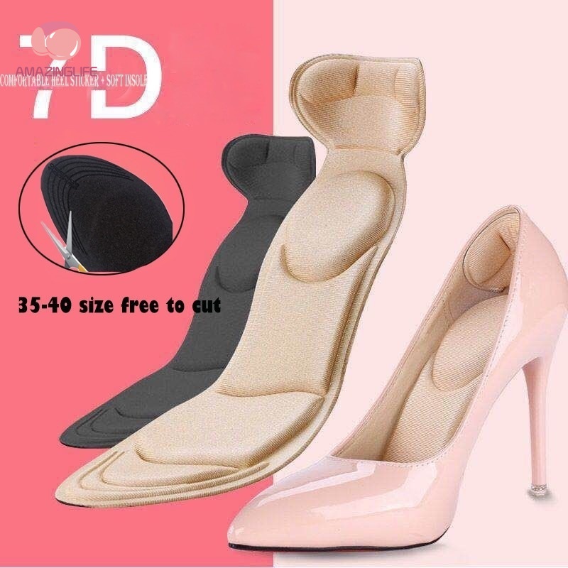 Miếng Lót Giày Cao Gót 7D 2 Trong 1 Bằng Xốp Thoáng Khí Giảm Đau