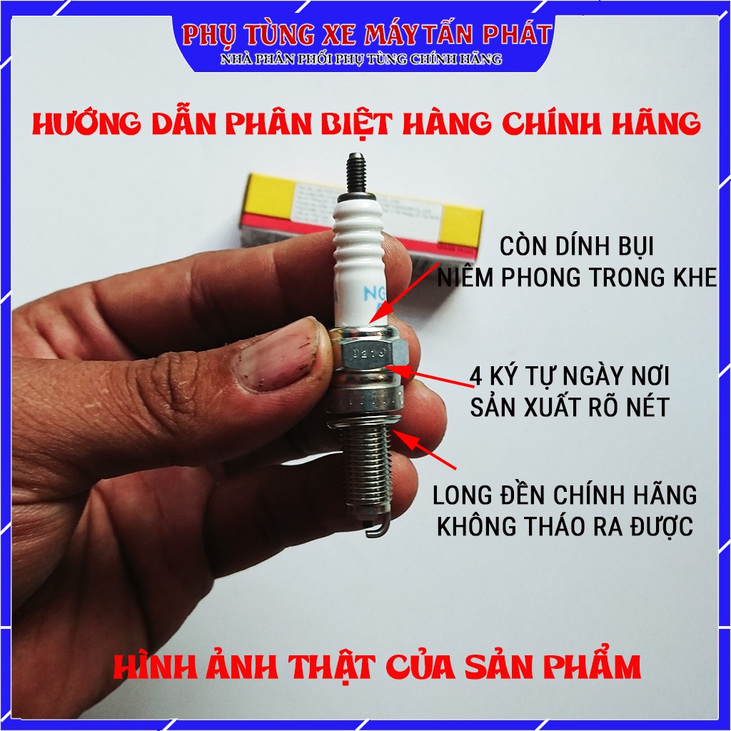 Bugi Xe Máy Chính Hãng NGK Thái Lan CPR8EA-9 (Chân Dài) Gắn Cho Xe Exciter 150 (fi), Air Blade AB 125(fi) ,Future II