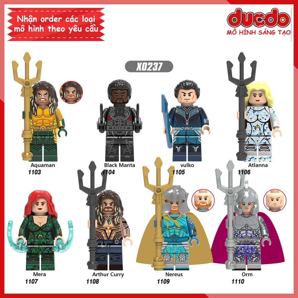 Minifigures các nhân vật Super Hero Aquaman tuyệt đẹp - Đồ chơi Lắp ghép Xếp hình Mini Iron Man Mô hình XINH 0237