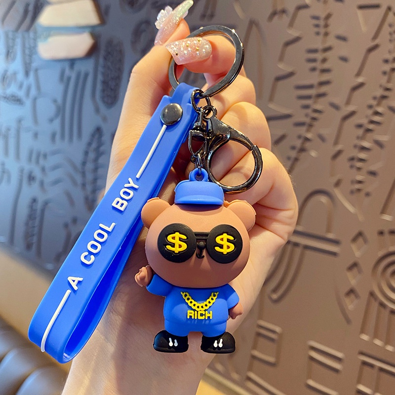 Móc khoá sáng tạo bạo chúa Rich Gấu Epoxy Keychain xu hướng Thời trang móc chìa khoá đôi balo cute