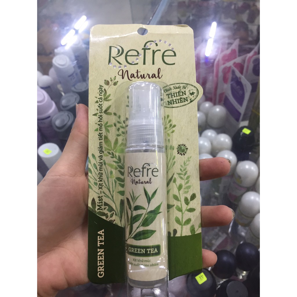 Refre Whitening (dạng xịt), Refre Natural - Xịt khử mùi chiết xuất từ thiên nhiên