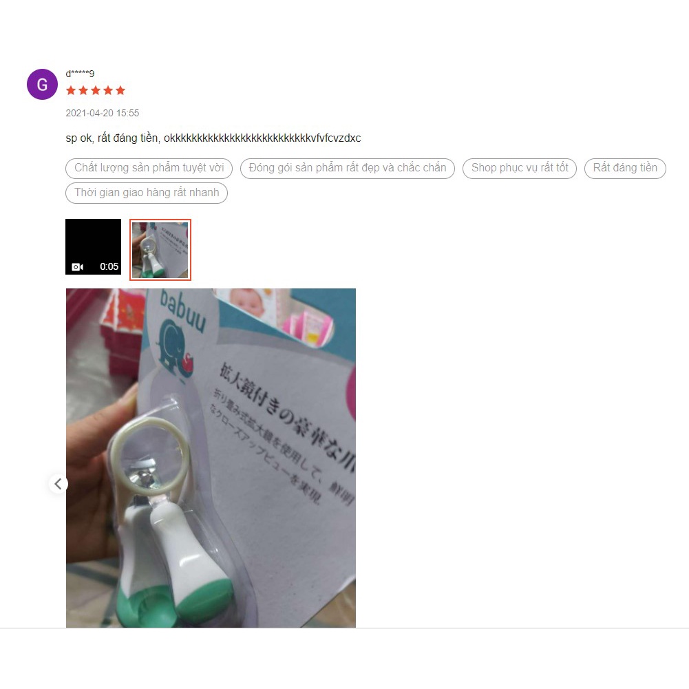Bấm móng tay trẻ sơ sinh cắt móng tay cho bé có kính lúp phóng to 4 lần Babuu Nhật Bản