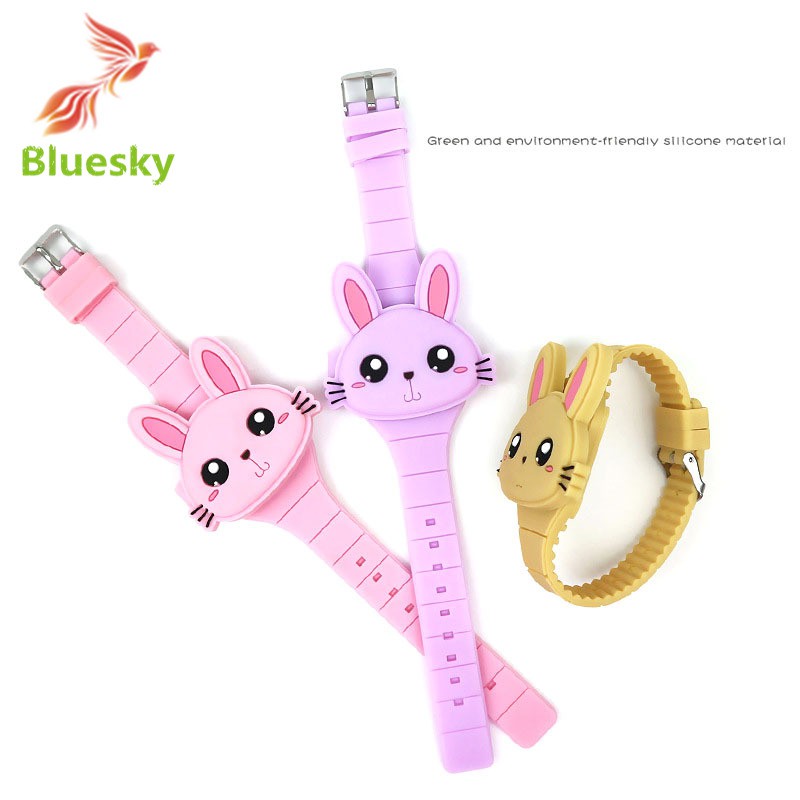 Đồng Hồ Đeo Tay Điện Tử Dây Silicon Mặt Hình Thỏ Dễ Thương Dành Cho Bé | BigBuy360 - bigbuy360.vn