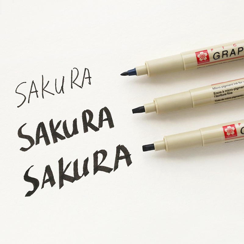 Bút vẽ mực đen chuyên nghiệp Sakura 12 kích cỡ