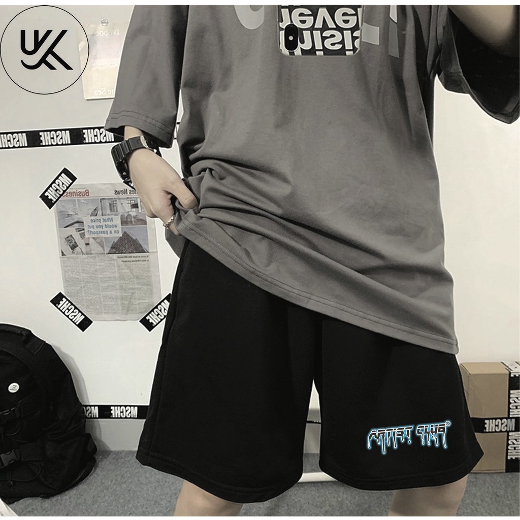 QUẦN SHORT Artist Club Nam Nữ, chất thun Poly 2 da, đùi thể thao, cộc ngắn form rộng unisex