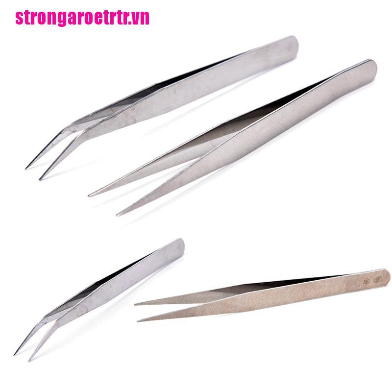 Bộ 2 cây nhíp đầu cong thẳng bằng thép không gỉ tiện lợi