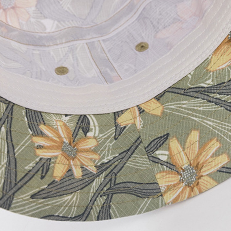 Mũ Tai Bèo Chống Nắng In Họa Tiết Hoa Phong Cách Nhật Bản