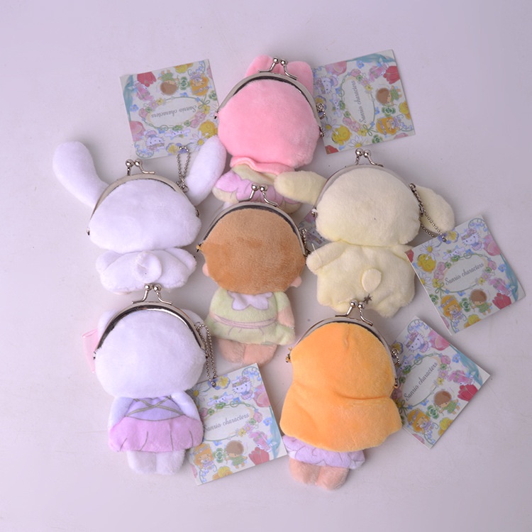 Sanrio 1 Túi Đựng Son Môi / Tiền Xu Hình Búp Bê Nhồi Bông kuromi / Thỏi Son Môi hello kitty cinnamoroll melody Đáng Yêu Dành Cho Bé Gái