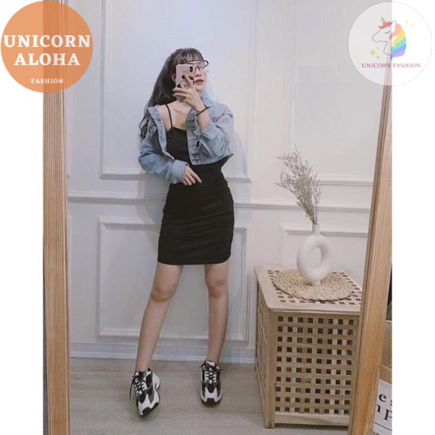 Váy 2 Dây Nhún Ôm Body Sexy Cotton Xuất Xịn Đen Trắng SHTDBD01 Mys Aloha Kill System | BigBuy360 - bigbuy360.vn