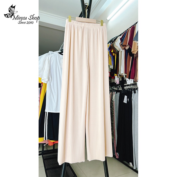 Quần suông tăm lạnh cạp chun mềm co giãn hàng cao cấp, quần ống rộng nữ siêu hách dáng Minxu shop QTT