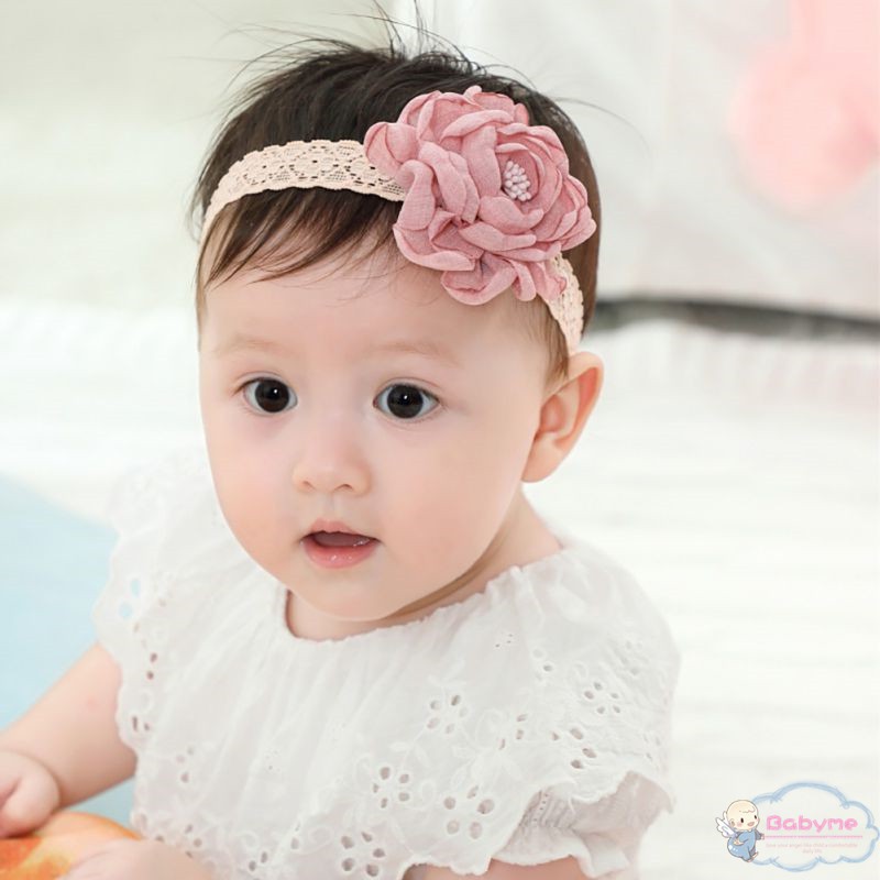 Băng đô quấn đầu đính hoa cho bé gái
