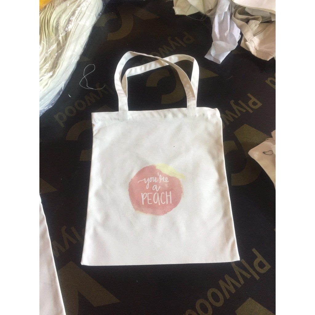 Túi Tote vải Canvas in hình vui nhộn, cute