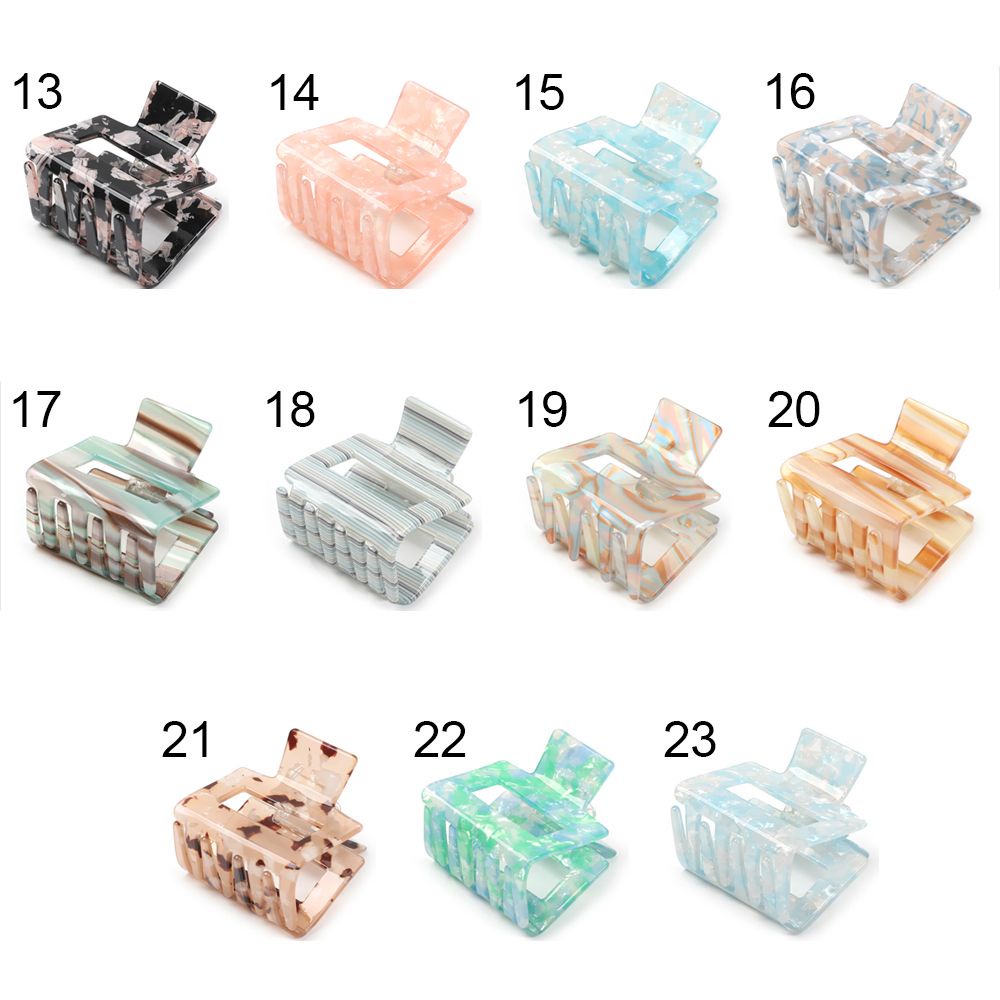 Kẹp tóc hình vuông bằng acrylic nhiều màu thời trang xinh xắn cho nữ