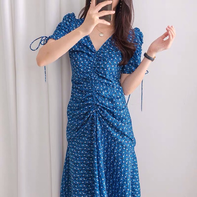 Đầm xanh đuôi cá sang trọng hàng có sẵn kèm ảnh thật