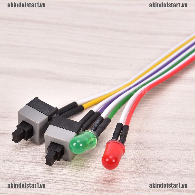 Dây Cáp Bo Mạch Chủ Atx Pc 2 Công Tắc On / Off / Reset Có Đèn Led 68cm | BigBuy360 - bigbuy360.vn