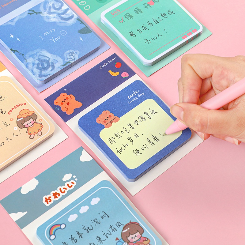 Giấy Note Ghi Chú Họa Tiết Hoạt Hình Dễ Thương Cho Học Sinh