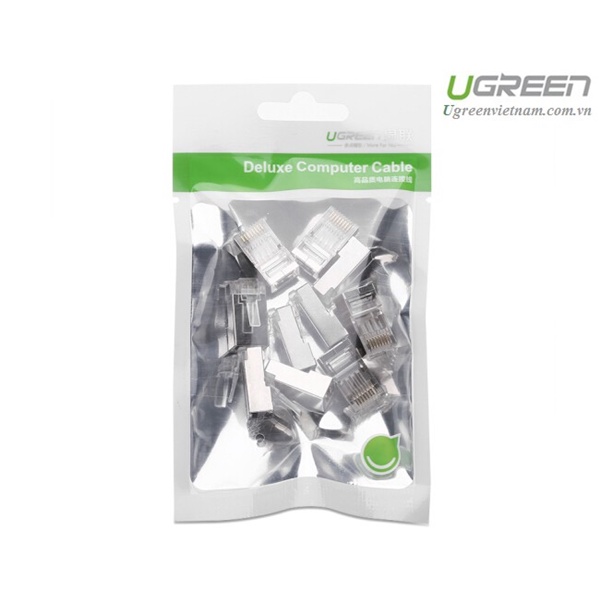 Hạt Mạng Cat 6 Bọc Nhôm Chống Nhiễu UGREEN 20333 (Túi 10 hạt) - Hàng Chính Hãng