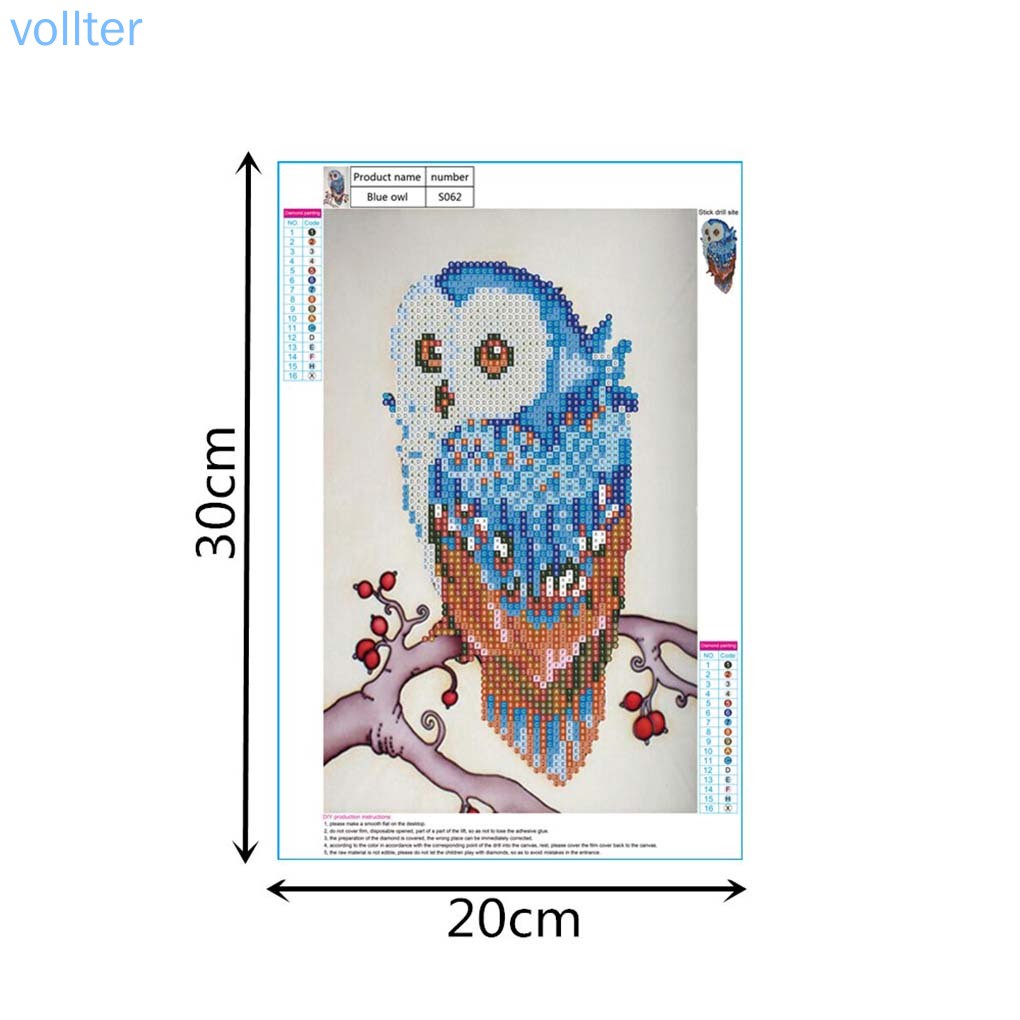 Bộ Tranh Đính Đá DIY Hình Chim Cú Mèo Dễ Thương